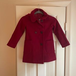 Classic Red Pea Coat for Kids